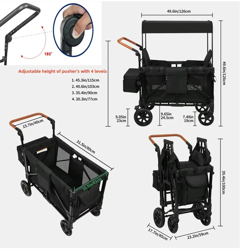 Trending Baby Folding Travel Stroller Luxury Pram 2 in 1 Stroller for 0-3 Years 6