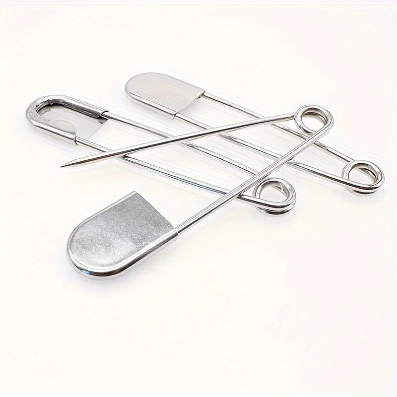 1pc, Plus Size Pin, Stainless Steel Wire Large Pin, Large Buckle Pin, Safety Paper Clip, Plus Stable Pin