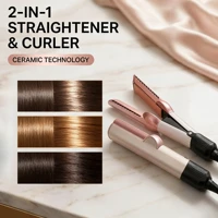 Outil capillaire professionnel européen 2-en-1 : Sèche-cheveux et lisseur à ions négatifs pour un coiffage longue durée sur cheveux humides ou secs 1