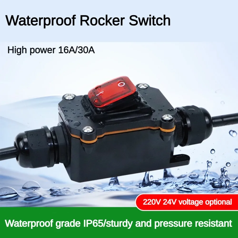 Conector do Fio do Cabo Elétrico Caixa de Junção Caixa de Junção Impermeável Plugue de ou Vias em Linha ou On-line com Kcd4 Rocker Switch 24v 220v Ip65