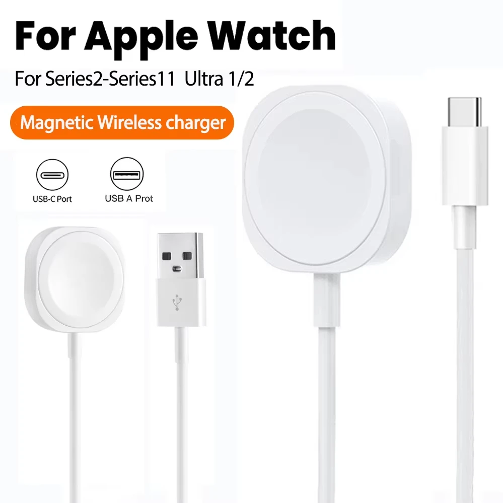 Magnetic Wireless Charger Cable for Smartwatches - USB Type-C Charging