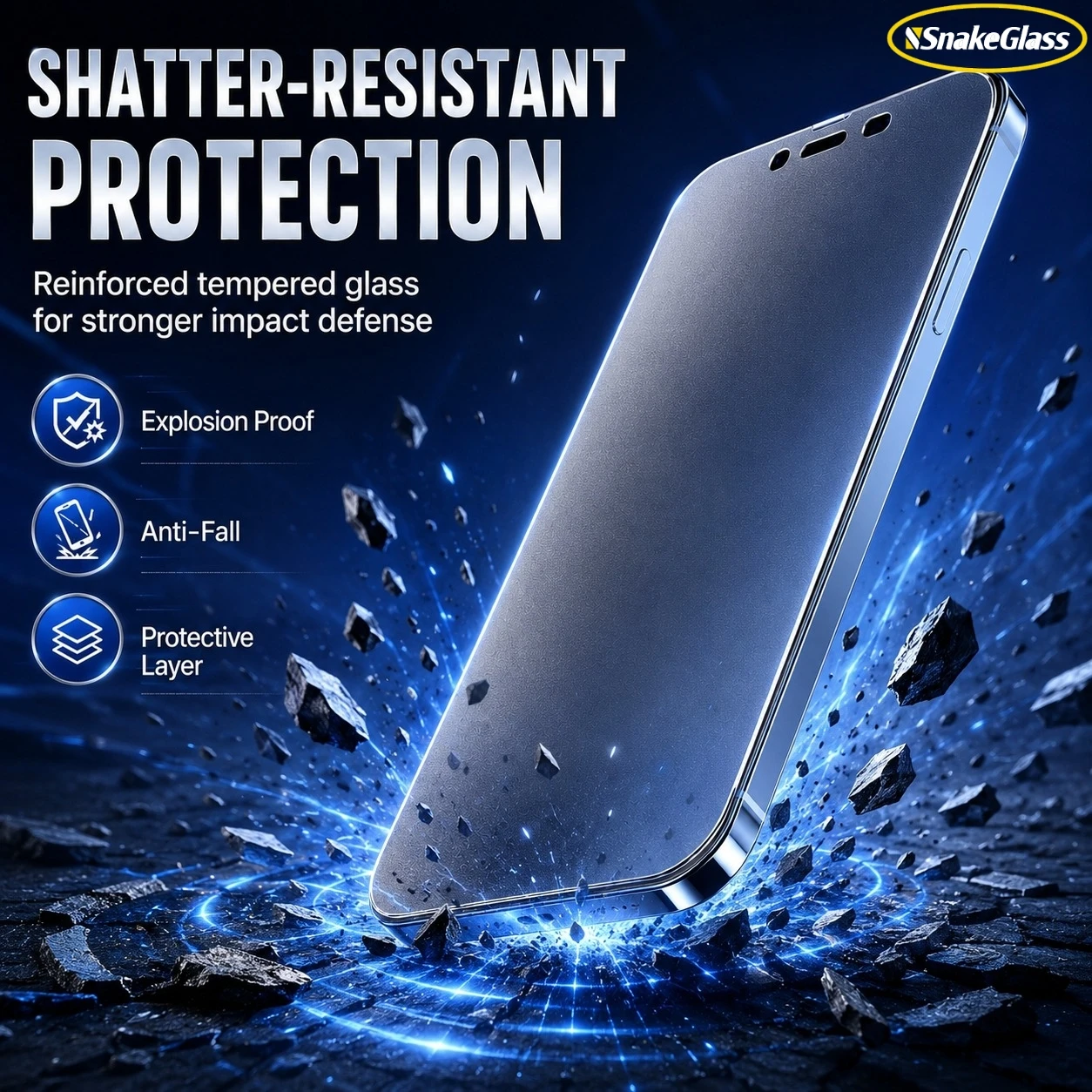 3-Pack Matte Glass Full Cover Screen Protector Film - 9H Hardness