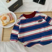 Stylish Boys' Striped Sweatshirt Comfortable Long Sleeve Top 2