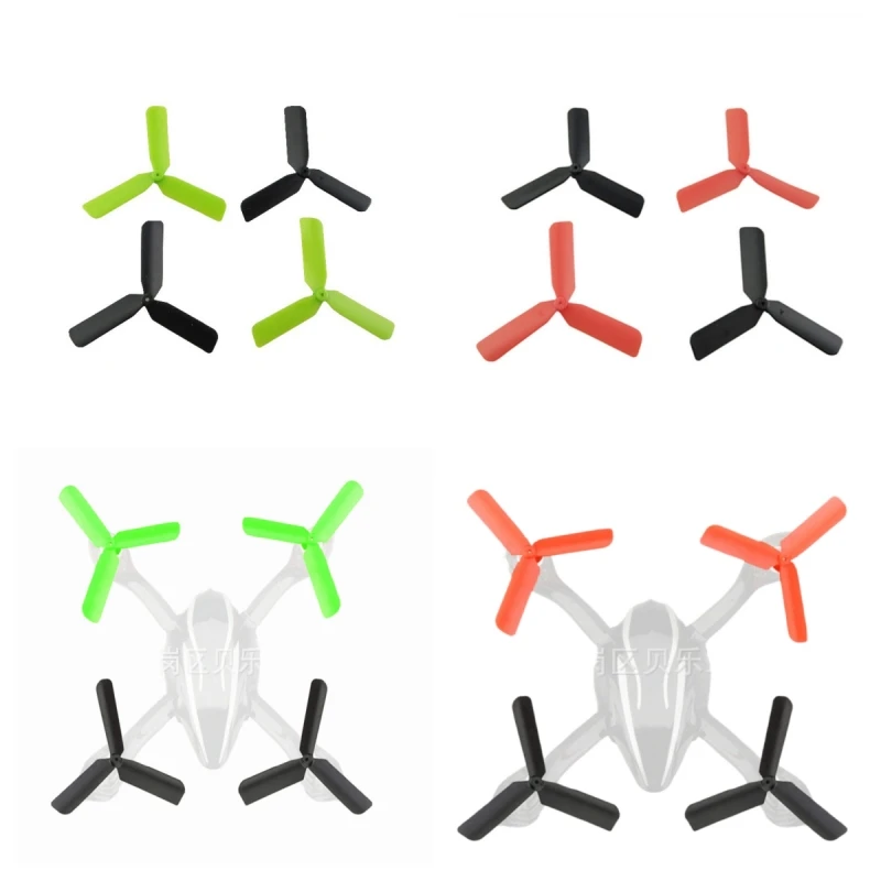 Lot de 4 hélices 3 pales CW et CCW pour Hubsan X4 H107, emballage ouvert