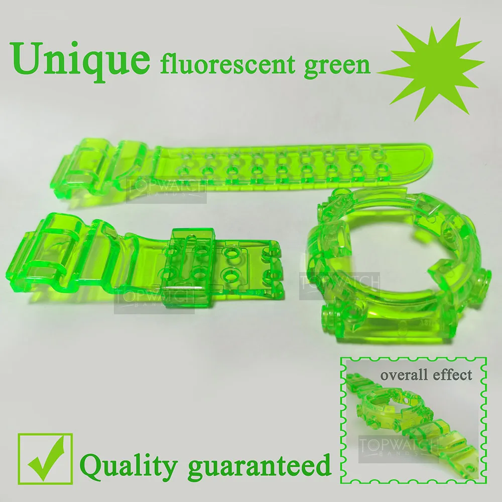 

Green for DW8200 Bezel Ice Green Watchband Strap Watch Cover Bracelet Silicone Replacement DW-8200 Strap Wholesale