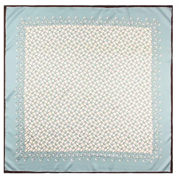 수동 핸드 롤 능직 실크 스카프, 여성용 리플 프린트, 말려있는 사각형 스카프 랩, 에샤르페 폴라드, 팜므 반다나, 히잡, 90cm