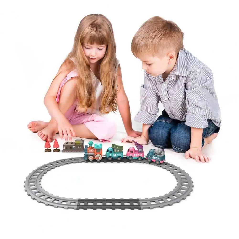 

1 Set Safe Railway Tracks Toy Material Safety Magnet Adsorption Children Electric Track Sightseeing Train Toys Entertainment