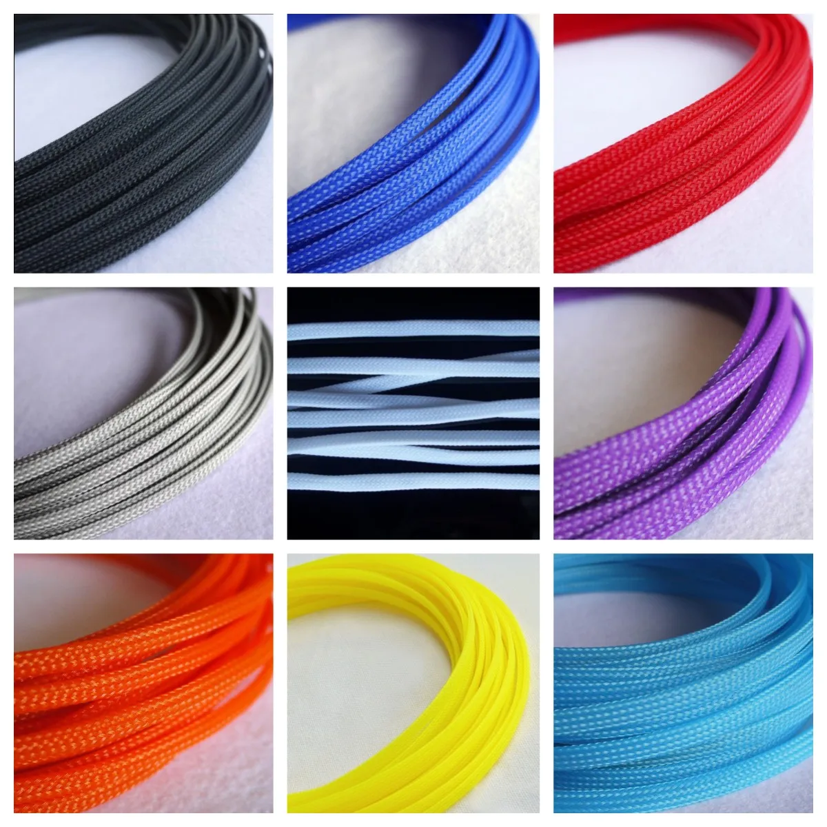 Manchon De Câble Extensible PET – 9,1 M, Diamètre 6,35 Mm (bleu/noir), Protection Et Organisation De Fils