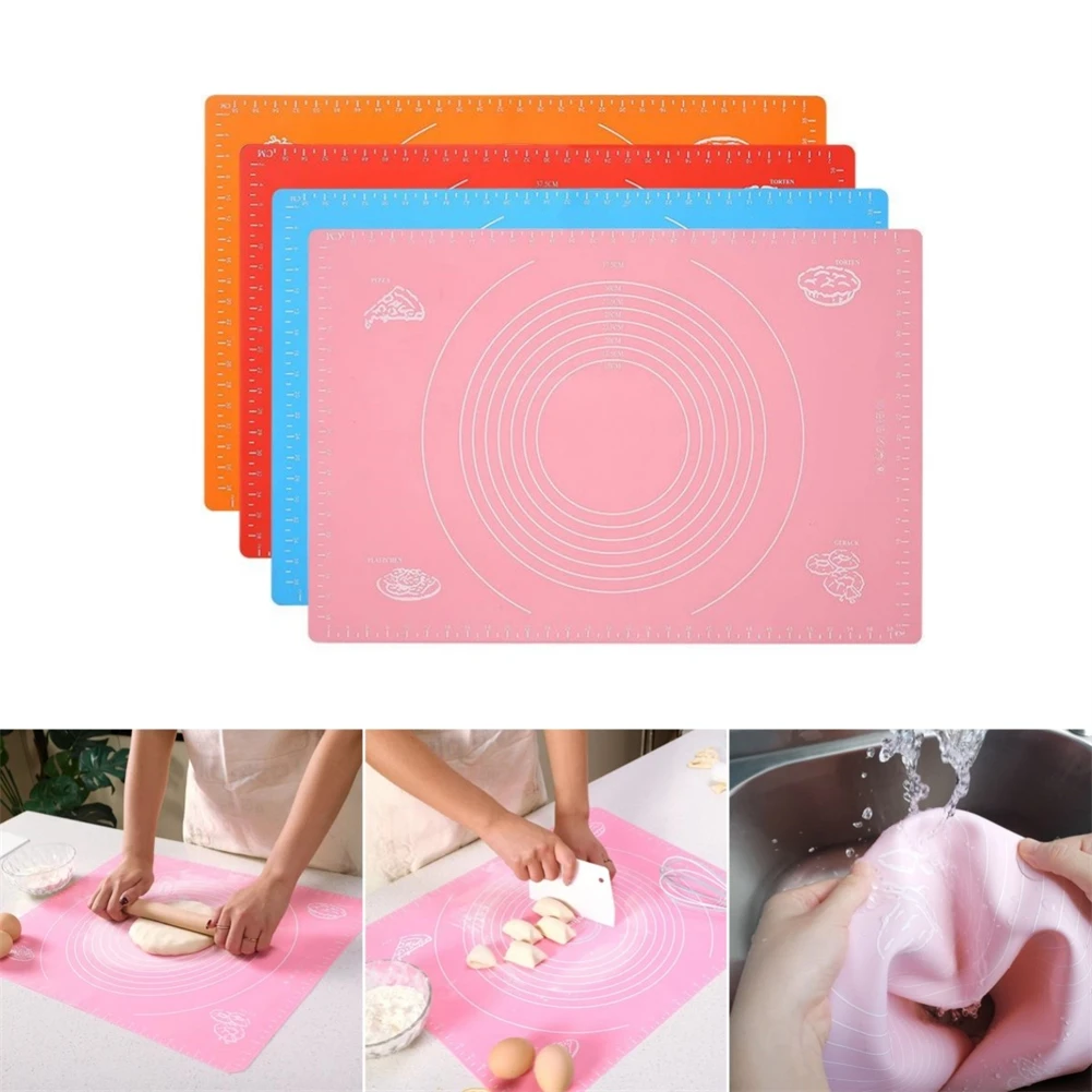 

60X40CM Silicone Pad Baking Mat Sheet Kneading Dough Mat For Kitchen Rolling Dough Pizza Large Dough Non-Stick Maker Holder