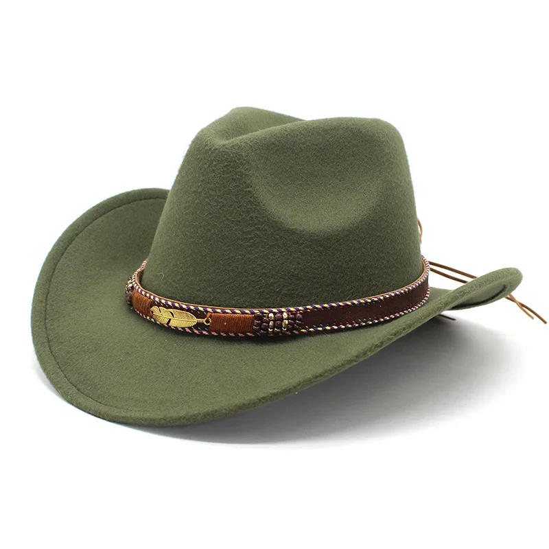 Women Vintage Cowboy Fluffy Hat Rhinestone Ladies Girls Cowgirl Glitter Hat Cap Headwear cowgirl hats For Fancy Dress Cosplay Costume