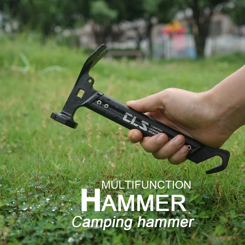 

Outdoor Tent Hammer Stainless Steel Head Camping Peg Hammer Aluminum Alloy Handle Outdor Hiking Tent Multifunctional Tool Hammer