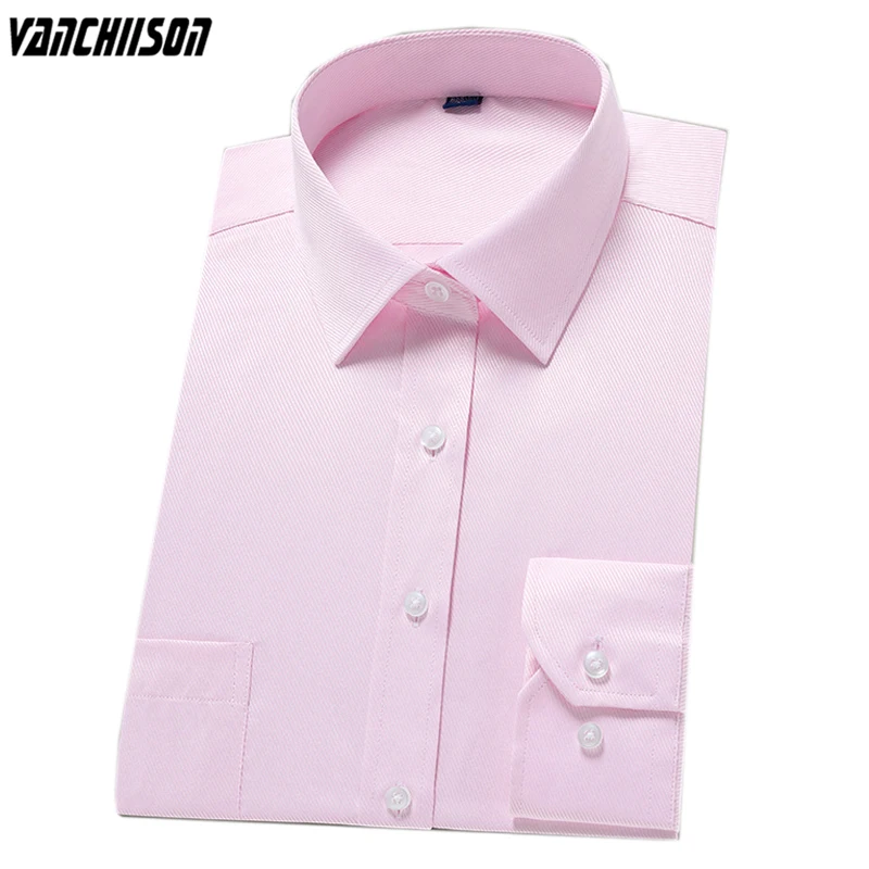 

Men Casual Shirt Plus Size 8XL 9XL 100KG 130KG for Summer Spring Long Sleeve 40% Cotton Male Fashion Pink 00593