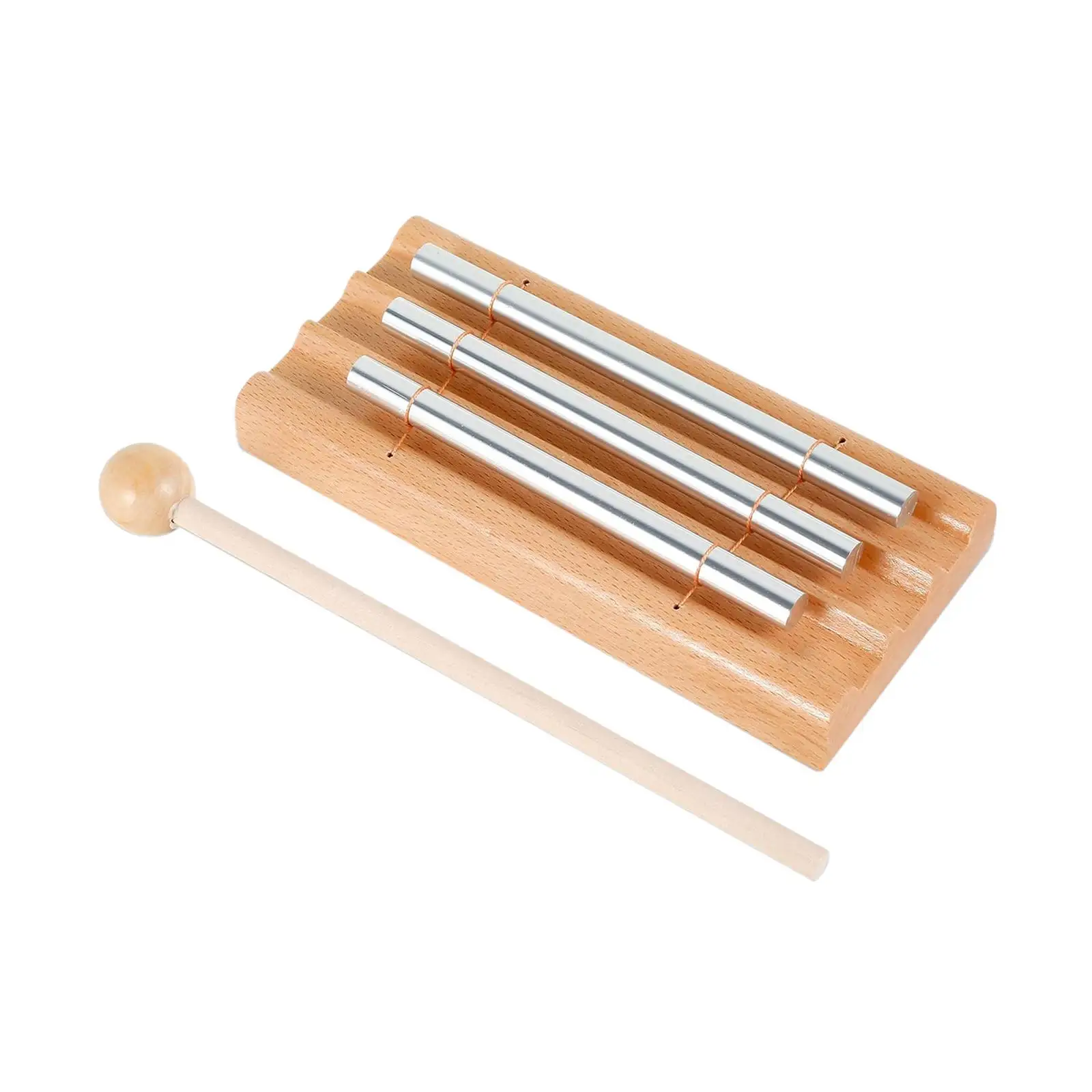 Hand Chime with 3 Tone Bell Percussion Instrument Aluminum Bar Musical Toy Wind Chime for Classroom Prayer Mindfulness School