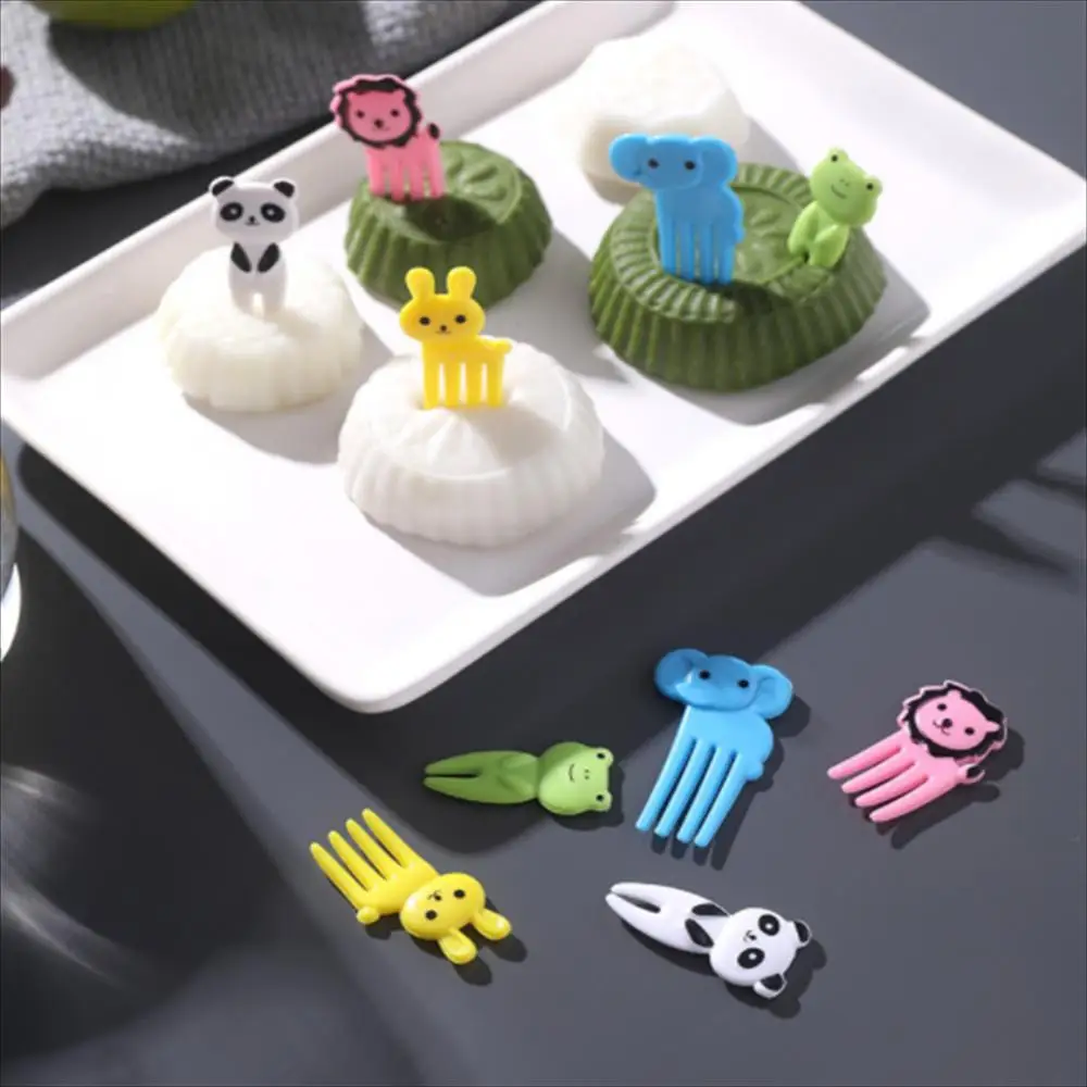 6-20 Pcs Animal Fruit Fork Food Grade Plastic Mini Cartoon Kids Cake Fruit Toothpick Bento Lunch Dessert Accessories Party Decor Fruit Fork Food Toothpicks Food Picks