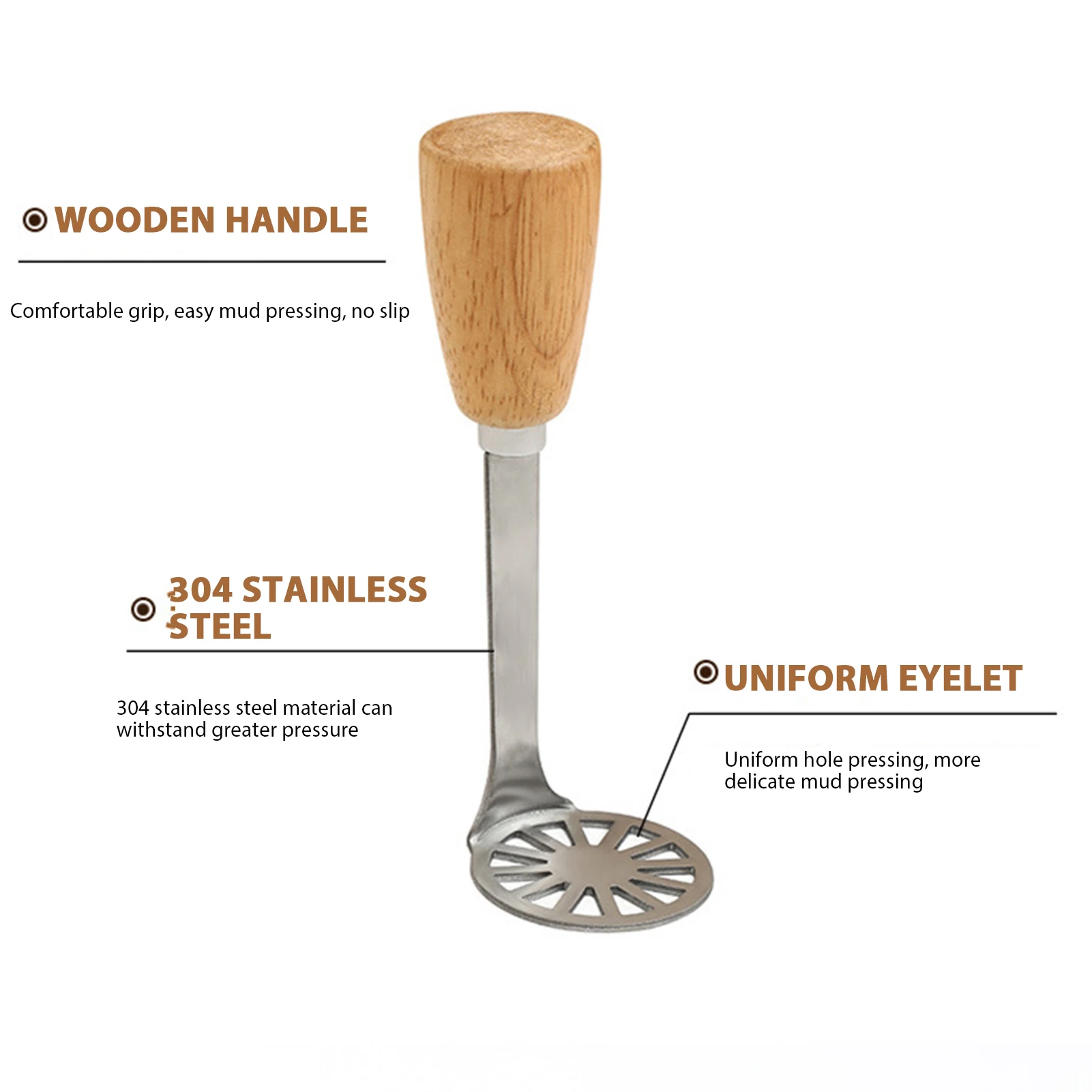 Manual Potato Masher Multifunctional Potato Crusher For Camping Picnic