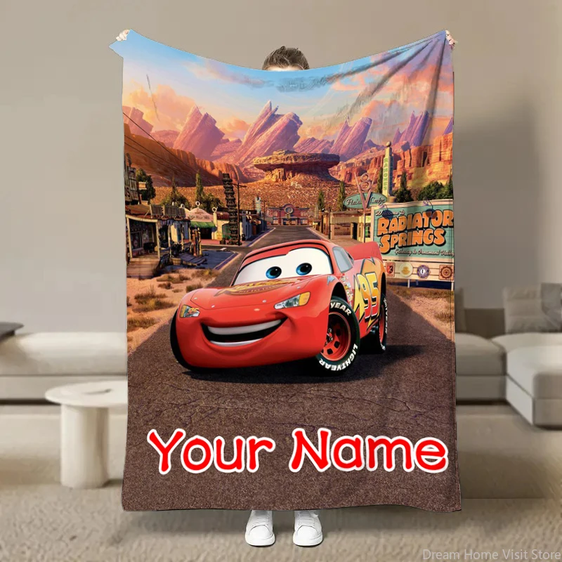 Personalized Custom Name Blanket Disney Cars Printed Blanket for Sofa Bed Cover Blanket Suitable for Birthday Child Adult Gift 3
