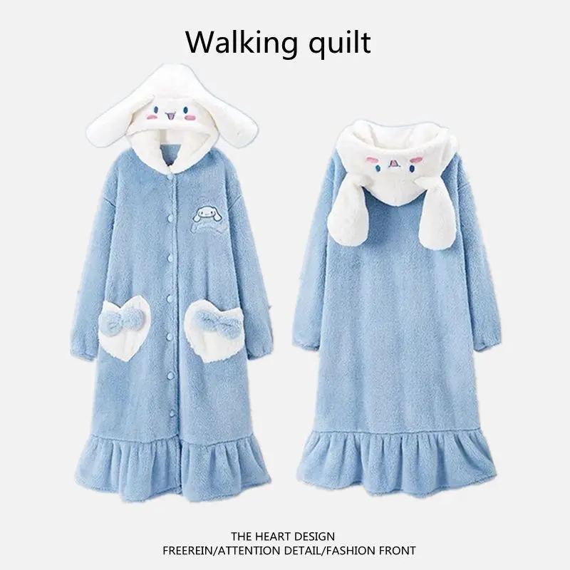 

Sanrio Cinnamoroll Girl Nightgown Hello Kitty Kawaii Pajama My Melody Women's Home Clothing Kuromi Loungewear Vestido