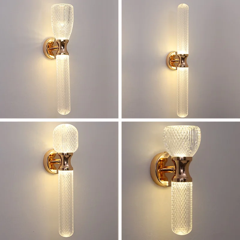 

Luxury Modern Bedroom Bedside Wall Lamp Simple Living Room Background Creative Corridor Study Led Indoor Home Light Fixture