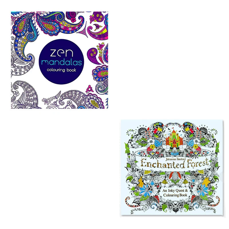 4pc 24 Page coloring book Enchanted Forest mandalas Animal kids