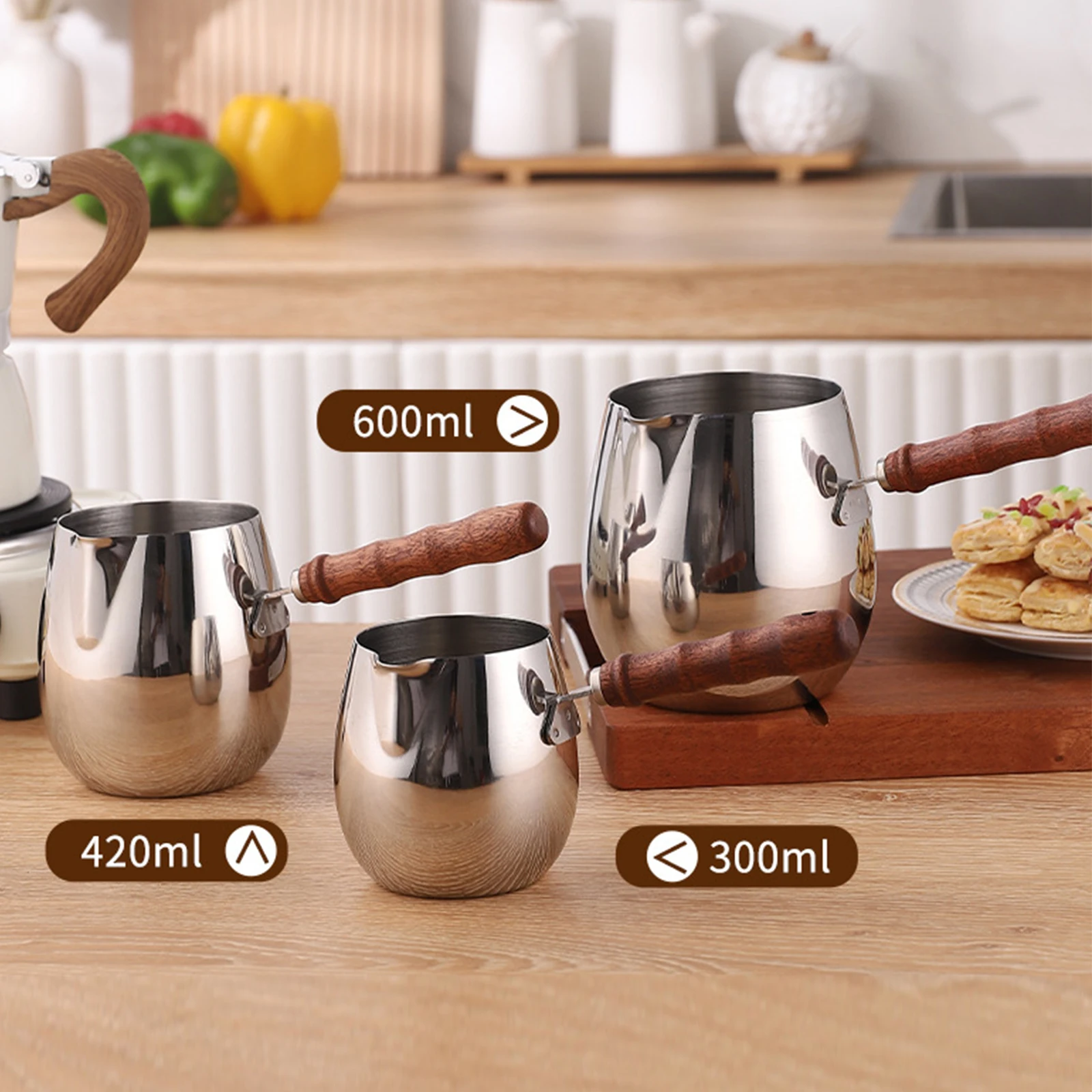 Coffee Pot 304 Stainless Steel Oil Splashing Small Pot
