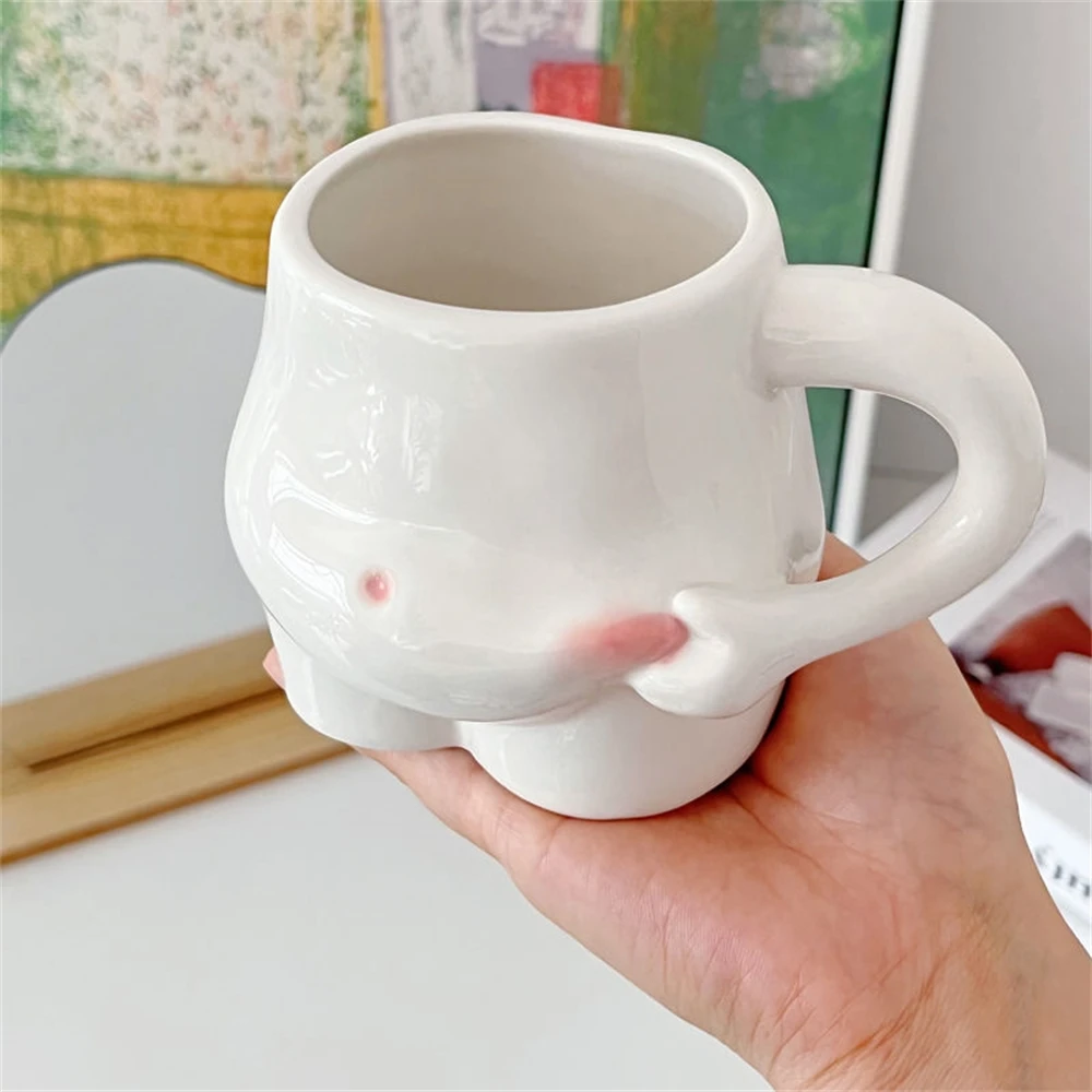 

Creative Pinch Belly Cup Mug Kawaii Ceramic Mug Cute Coffee Cup Milk Tea Water Cups Gift Porcelain Drinking Coffee Mugs Gift