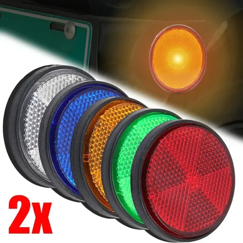 Vehicle Reflector Motorcycle Circular Electric Vehicle Bicycle Waterproof Dustproof Night Warning 6mm Hexagonal Screw Fixation