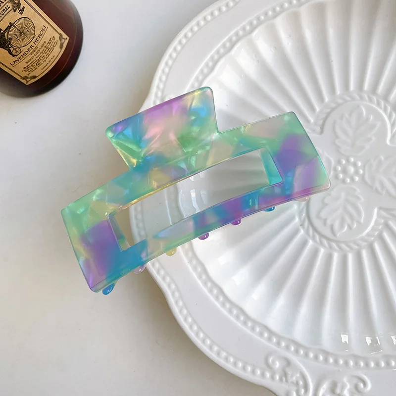 Large Rectangular Hair Clip With Serrated Grip For Hair Styling_voghion.com