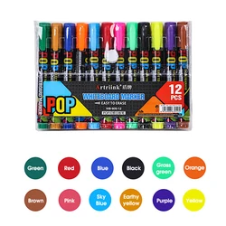 Vibrant Erasable Whiteboard Marker Set - Non-Toxic, Refillable, High Capacity for Office & Educational Use (12color)