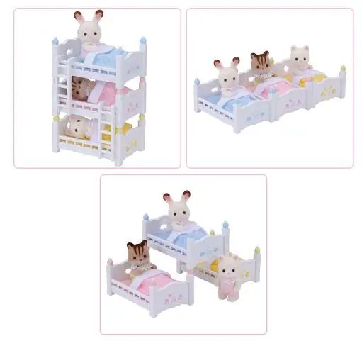 Sylvanian Families Dollhouse Playset Furniture Triple Bunk Beds Set Accessories Toy No Figure New in Box 4448 4