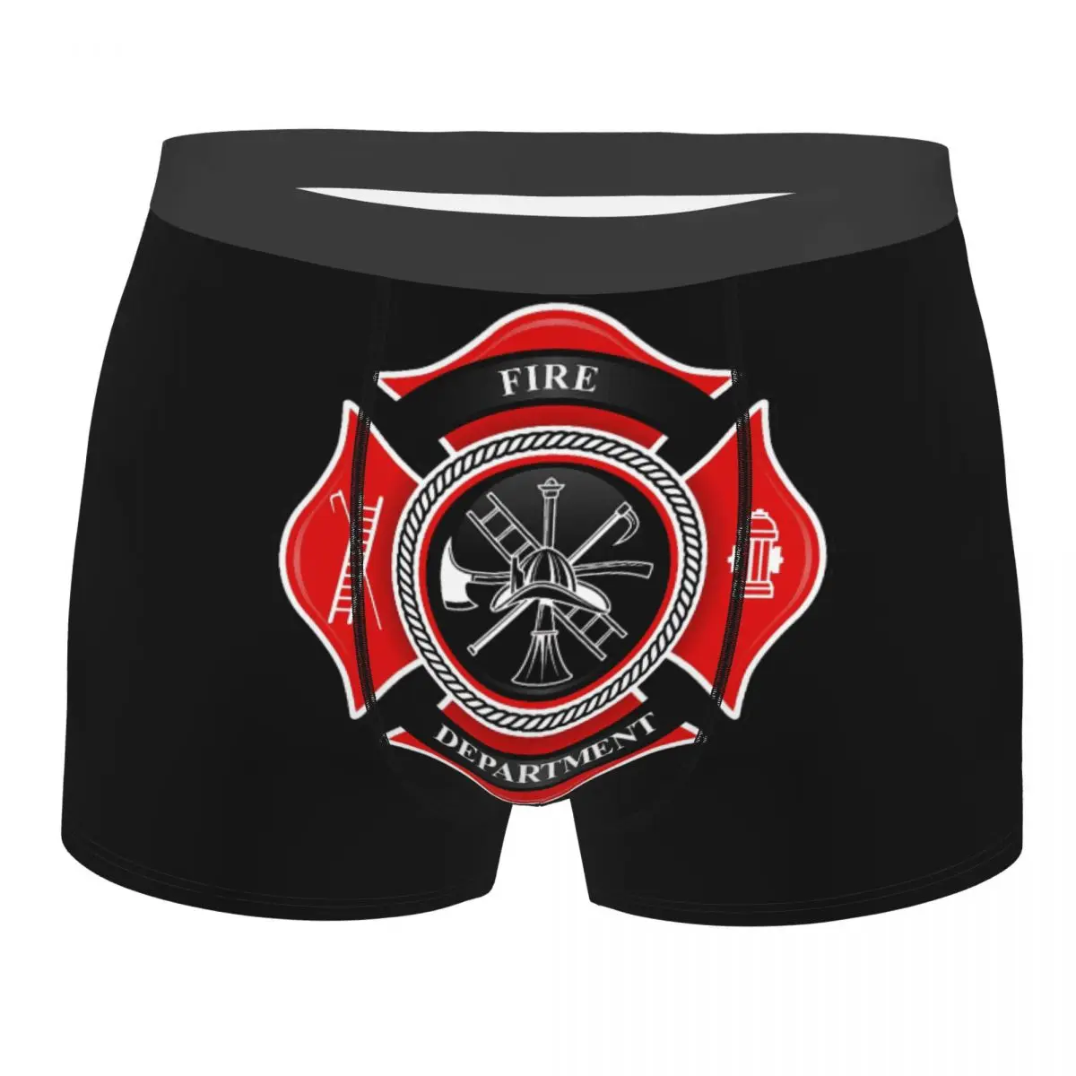 Fire Department Badge firefighter Men's Boxer Briefs special Highly Breathable Underpants High Quality 3D Print Shorts transparent oil warehouse retro rocker arm creative fire metal body exquisite embossed special kerosene lighter