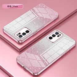 Gradient Glitter Plating Clear Phone Case - Soft Protective Cover for POCO C85 171MM (Pink)