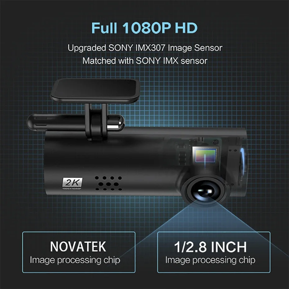 Lf9 Mini Dash Cam Camera Per Videoregistratore Wi-Fi Per Auto Fhd Visione Notturna Sony 307 Full-Wave 170 ° Obiettivo Grandangolare Registratore Dvr P