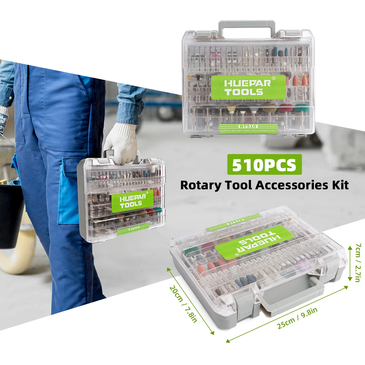 510PCS Rotary Tool Accessories Kit Abrasive Set Electric Drill Bit Kit Sanding Polishing Cutting Engraving Heads With Box 4