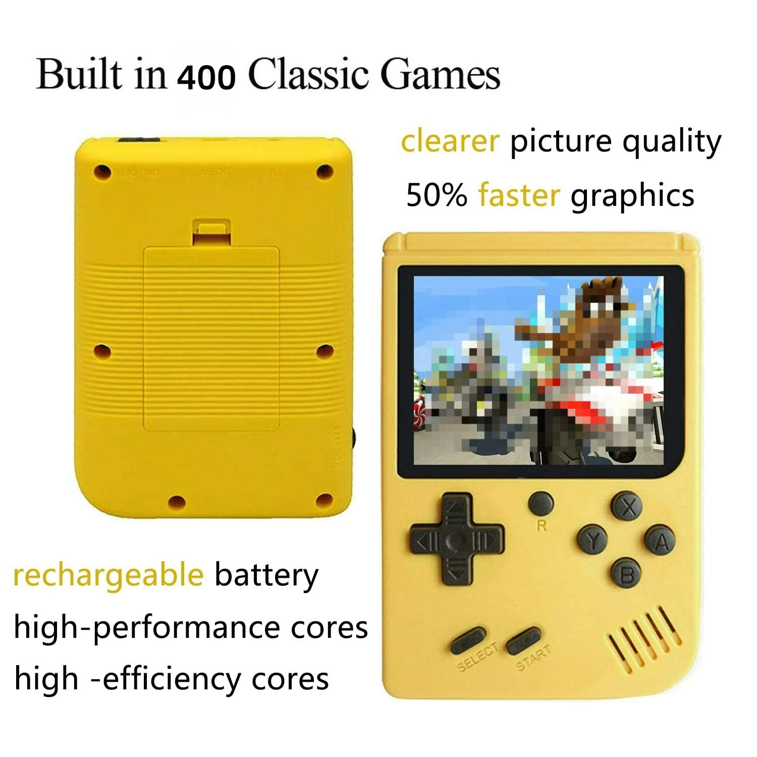 Console de jogos retrô com tela colorida de 3,0 polegadas, dispositivo portátil de jogos mini, pré-carregado com 400 jogos, presente para crianças foto 2