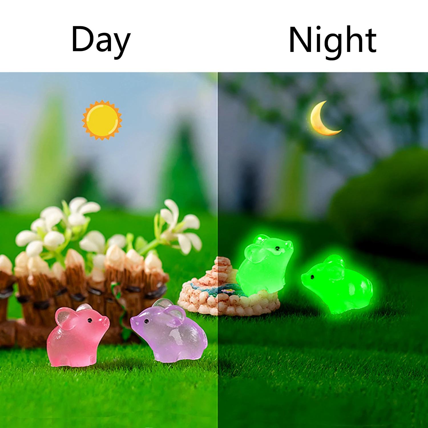 

Mini Pig Glow At Night Miniature Figurines Cute Piglet Fairy Garden Decoration Luminous Piggy Desk Ornaments Dollhouse DIY