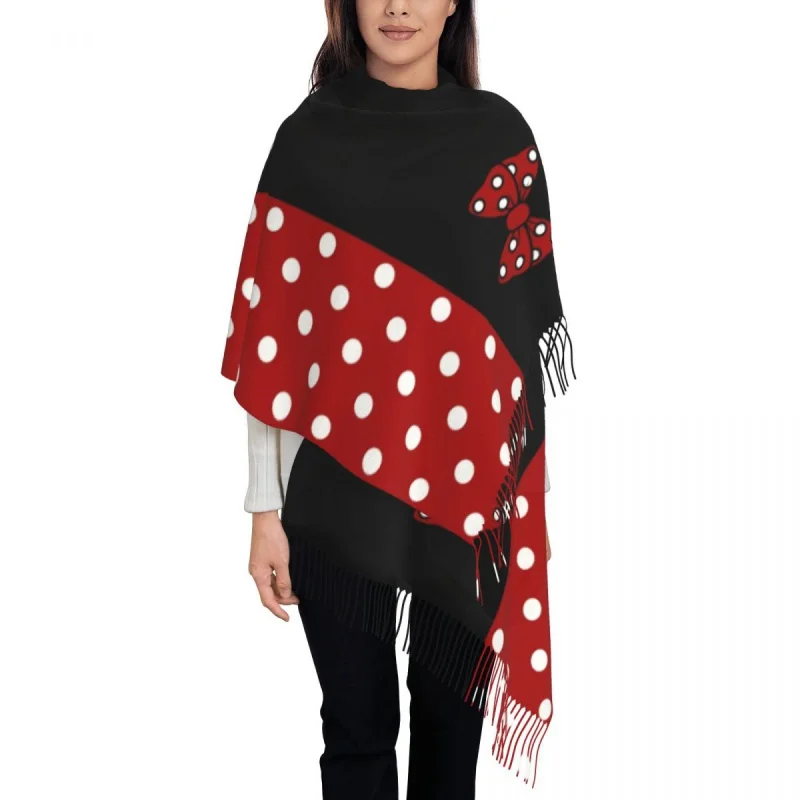 

Custom Print Diy Cute Cartoon Minnie Character Scarf Women Men Winter Warm Scarves Shawl Wrap
