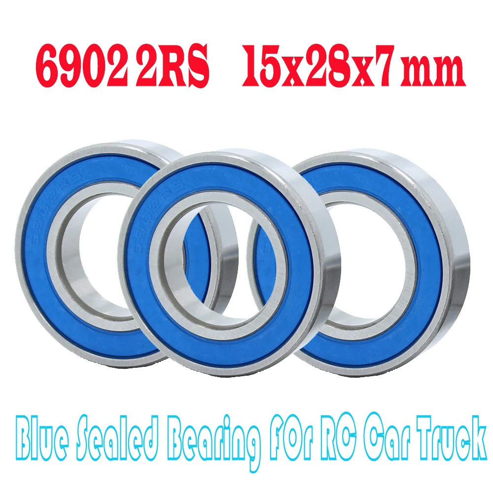 6902-2Rs Cuscinetto 10 Pezzi 15X28X7Mm Abec-3 Hobby Elettrico Rc Auto Camion 6902 Rs 2Rs Cuscinetti A Sfera 6902-2Rs Blu Sigillato