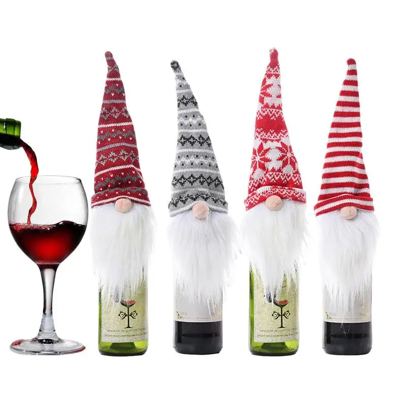 

Christmas Wine Bottle Covers Wine Decor Strong Fabric Dwarf Appearance Create A Christmas Mood For Beer And Wine Bottle