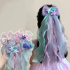 Mermaid Headwear, Children's Princess Bow, Hairpin, Girls' Floating Yarn, Braided Hair Clip, Mermaid Maiden Hair Accessory