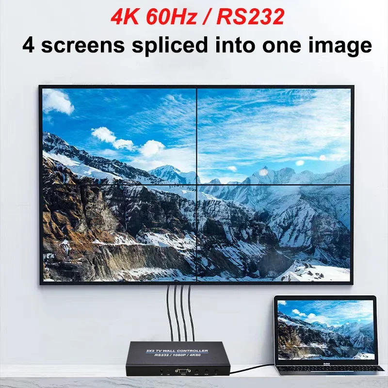 4K 60Hz 2x2 Video Wall Controller Multi Screen Splicing Processor 1x3 1x2 1x4 Of