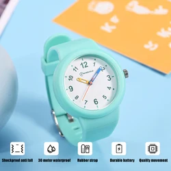 Children's Fashionable Waterproof Sports Watch - Comfortable & Stylish Quartz Design for Ages 3 - 12 (Green)