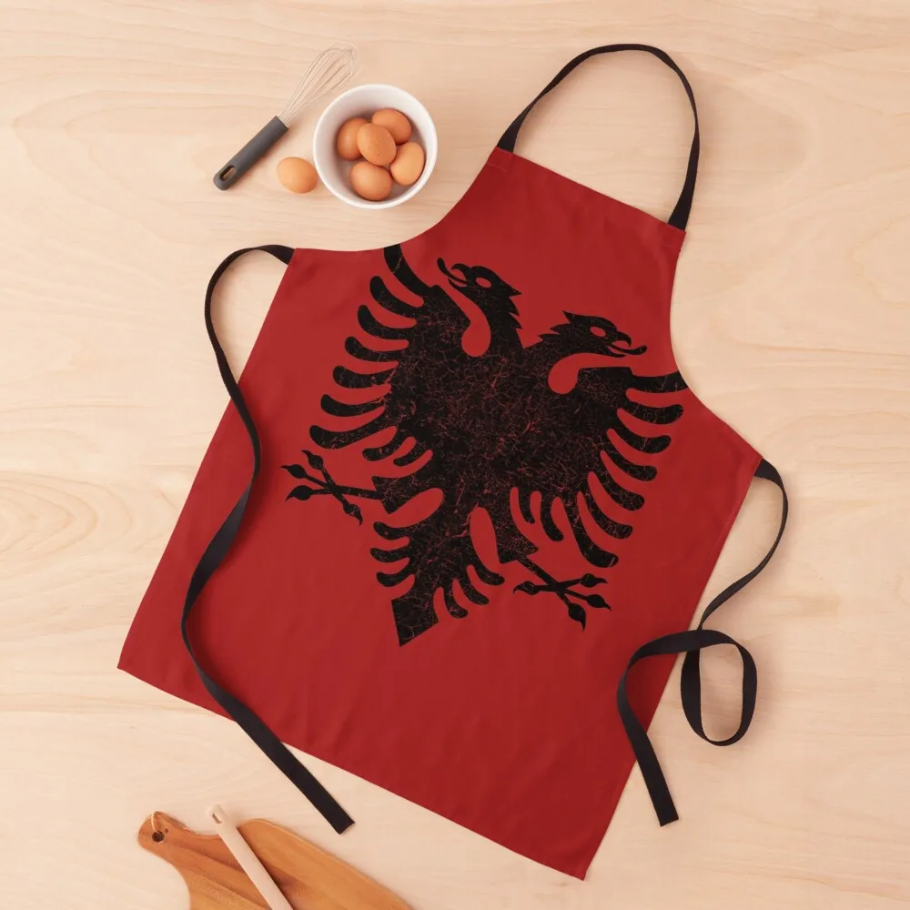 

Vintage Albanian Flag Apron custom kitchen apron woman