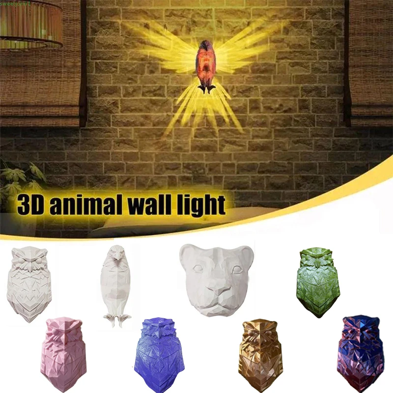 

3D Animals LED Wall Light Night Owl Wall Lights Wall Bald Eagle Wall Light Lion Lamp For Stairway Hallway,Wall Lamp For Stairway