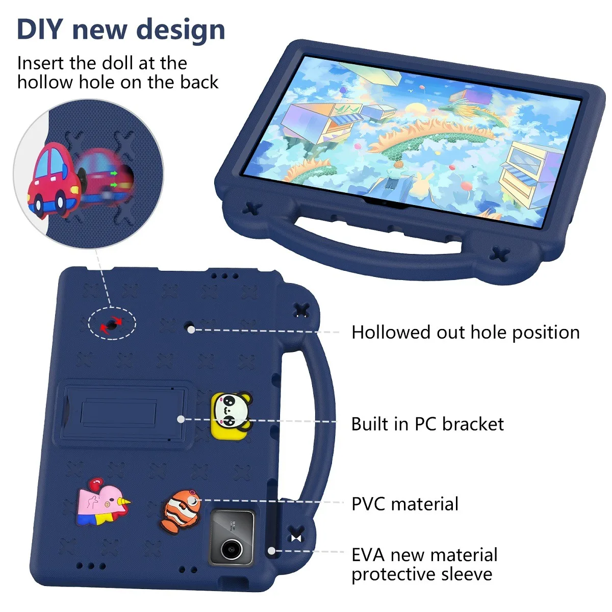 Children's EVA Stand Case with Handle Holder - Durable Protective Cover