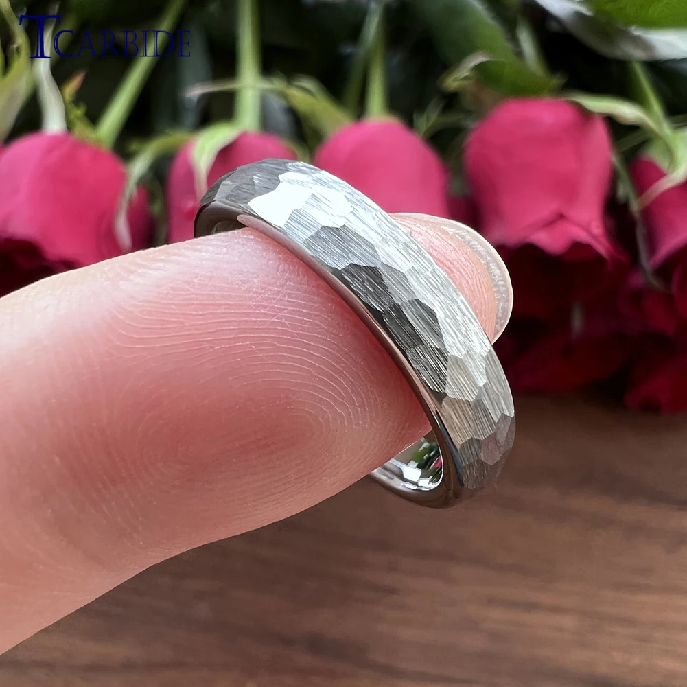 Tungsten Carbide Wedding Bands - 4mm, 6mm, 8mm Widths, Brushed Silver, Comfort Fit, Sizes 4-15