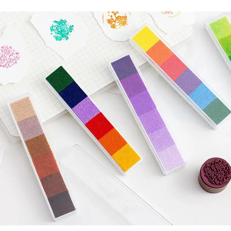 Description Picture 2 of itemGradient Colors Inkpad Set Fashion Ink Pad Pak Oil Based For DIY Craft Rubber Stamps Fabric Wood Paper Wedding Gift Finger Print