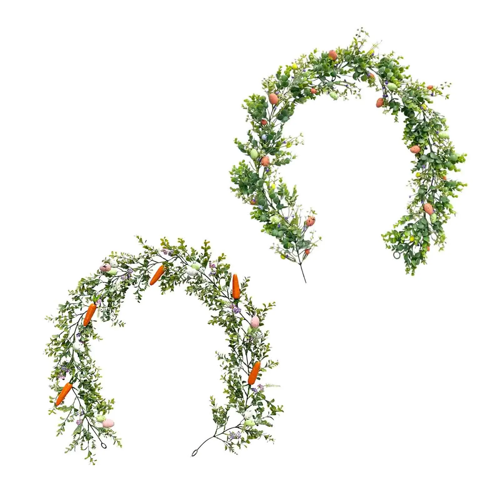 Easter Garland Ornament Hanging Green Leaves Greenery Garland Seasonal Decoration for Patio Holiday Mantel Garden Indoor Outdoor