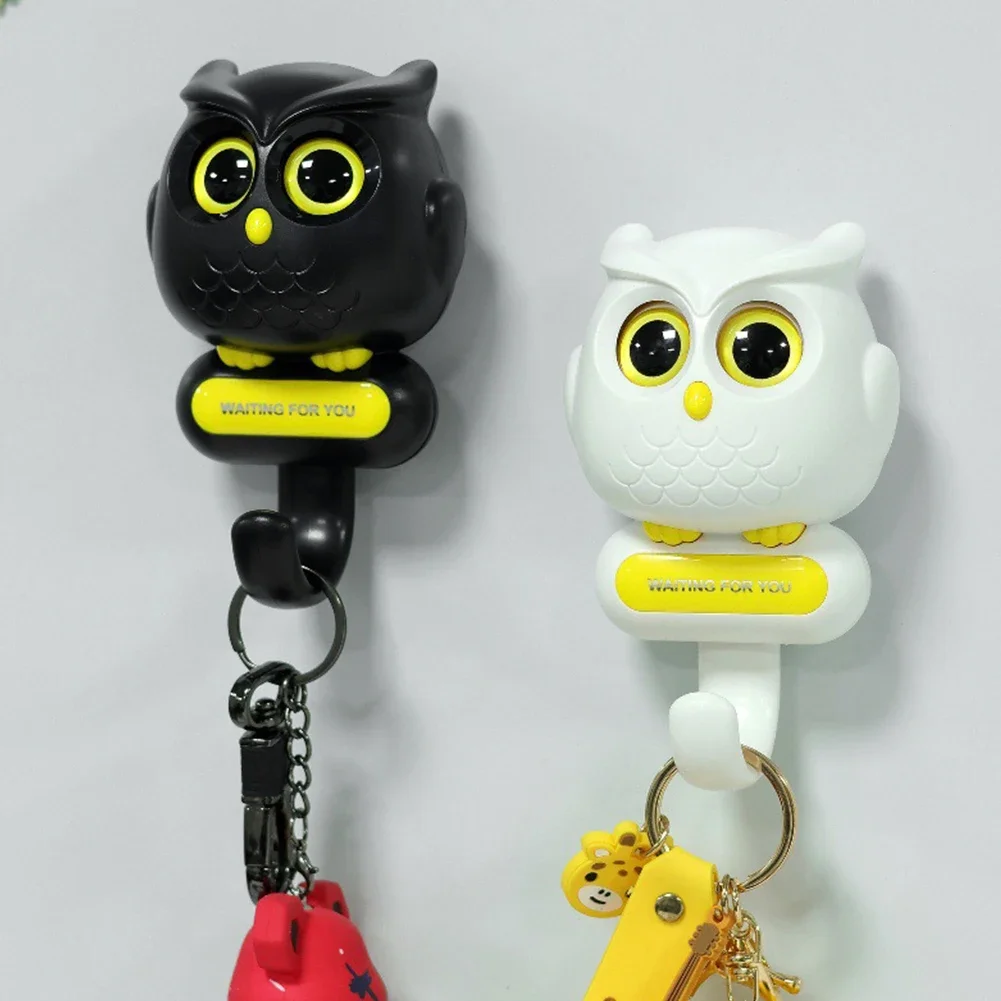 Description Picture 5 of itemCreative Wall Hanger Automatic Open Close Eyes Owl Key Holder Key Hanger Storage Hook for Hanging Towels Hats Coat Bags Key