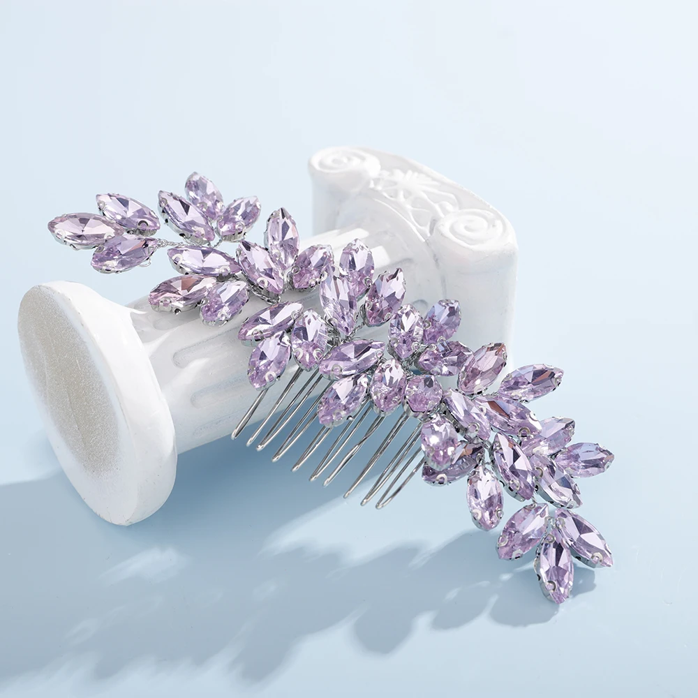 S5c64e3ae632543e7a43b477f615bfb2e8 Fashion Rhinestone Hair Comb for Bridal Headpiece 9 Color Wedding Hair Accessories Women Handmade Tiara Headdress Party Headwear Mallzona