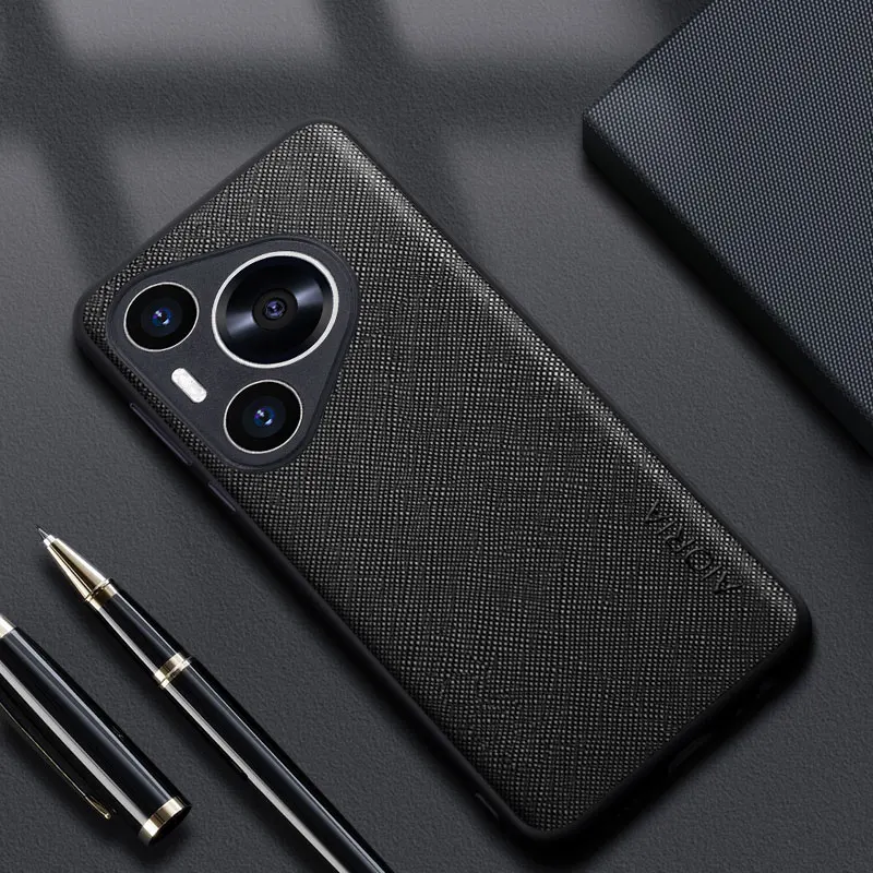 Luxury Leather Cross-Pattern Case